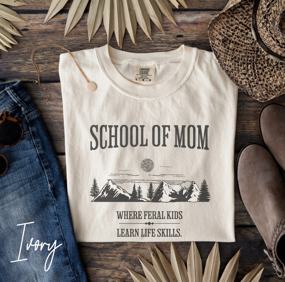 School of Mom T-Shirt – Funny Homeschool Life Skills Shirt for Moms & Homesteaders (Comfort Colors), Homeschooling Mom Tee, Funny Homeschooling Shirt, Homeschool Mom Gift, Back To School Shirt