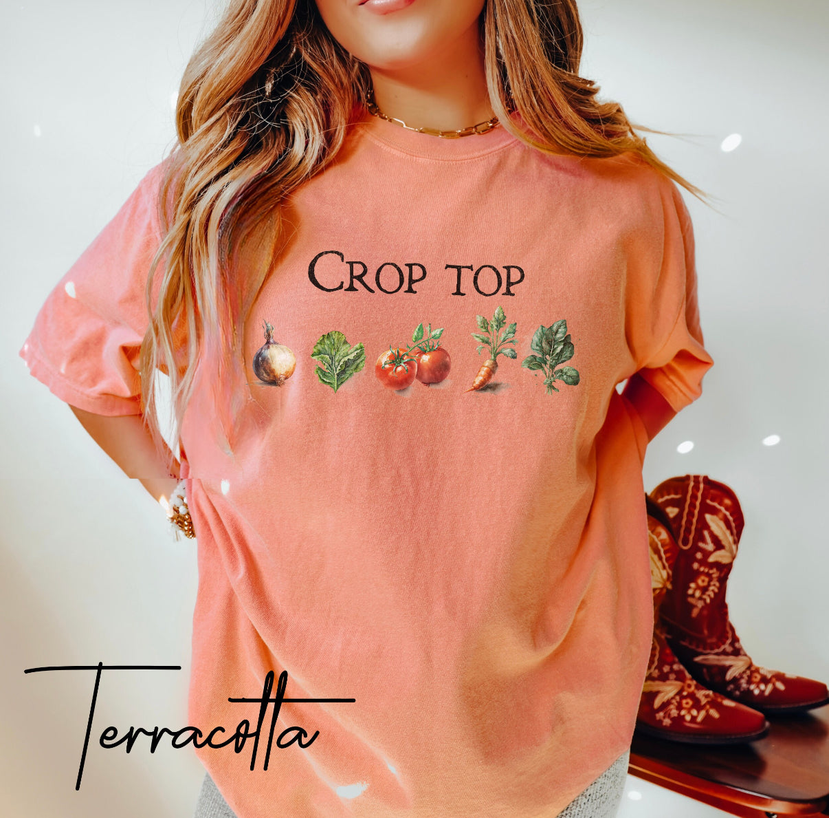Funny Garden T-Shirt – “Crop Top” Vegetable Pun Tee for Gardeners & Homesteaders (Comfort Colors) Funny Gardener Tee, Homesteader Shirt, Garden Lover Shirt, Vegetable Tee, Gardening Gift