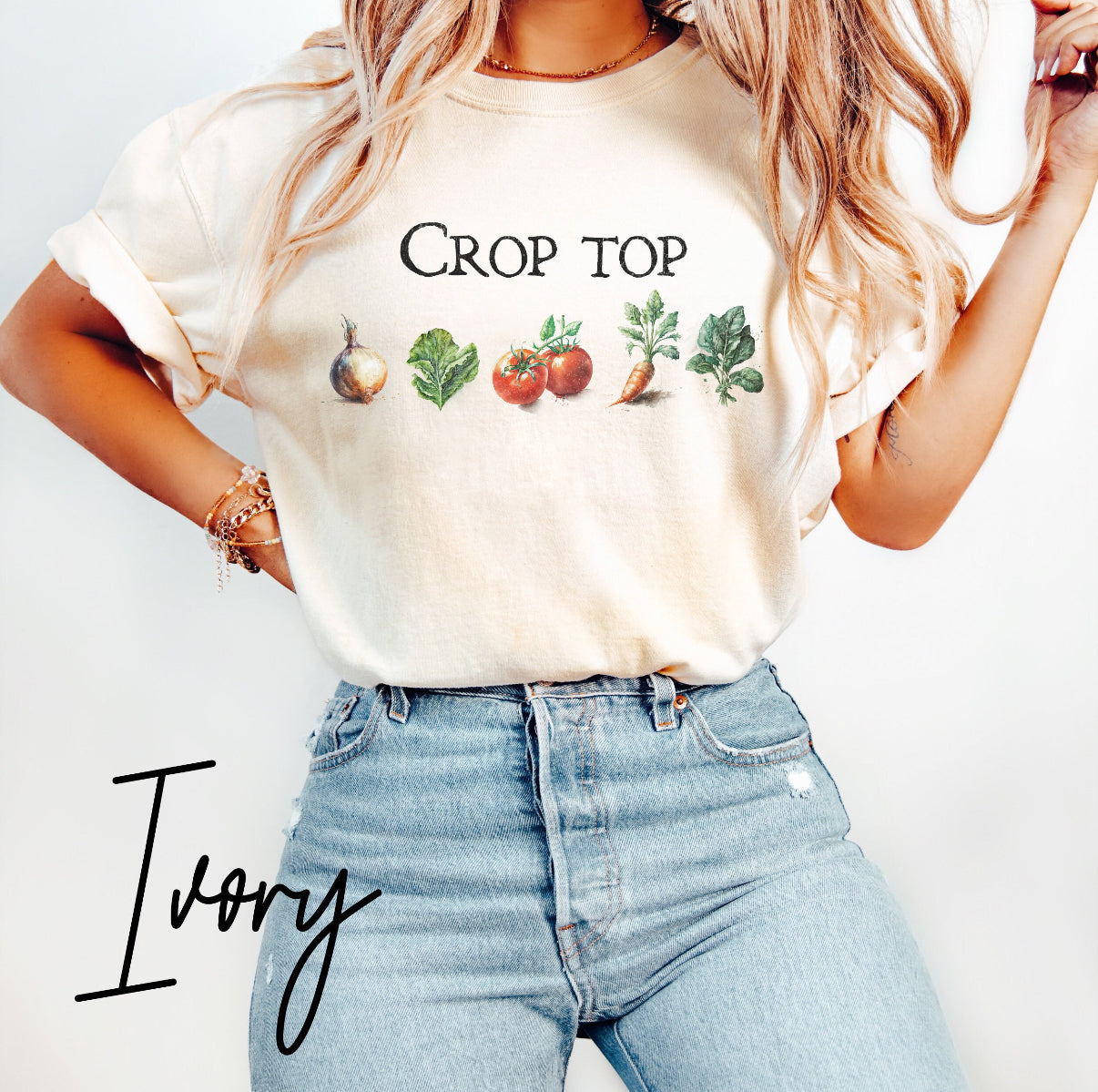 Funny Garden T-Shirt – “Crop Top” Vegetable Pun Tee for Gardeners & Homesteaders (Comfort Colors) Funny Gardener Tee, Homesteader Shirt, Garden Lover Shirt, Vegetable Tee, Gardening Gift