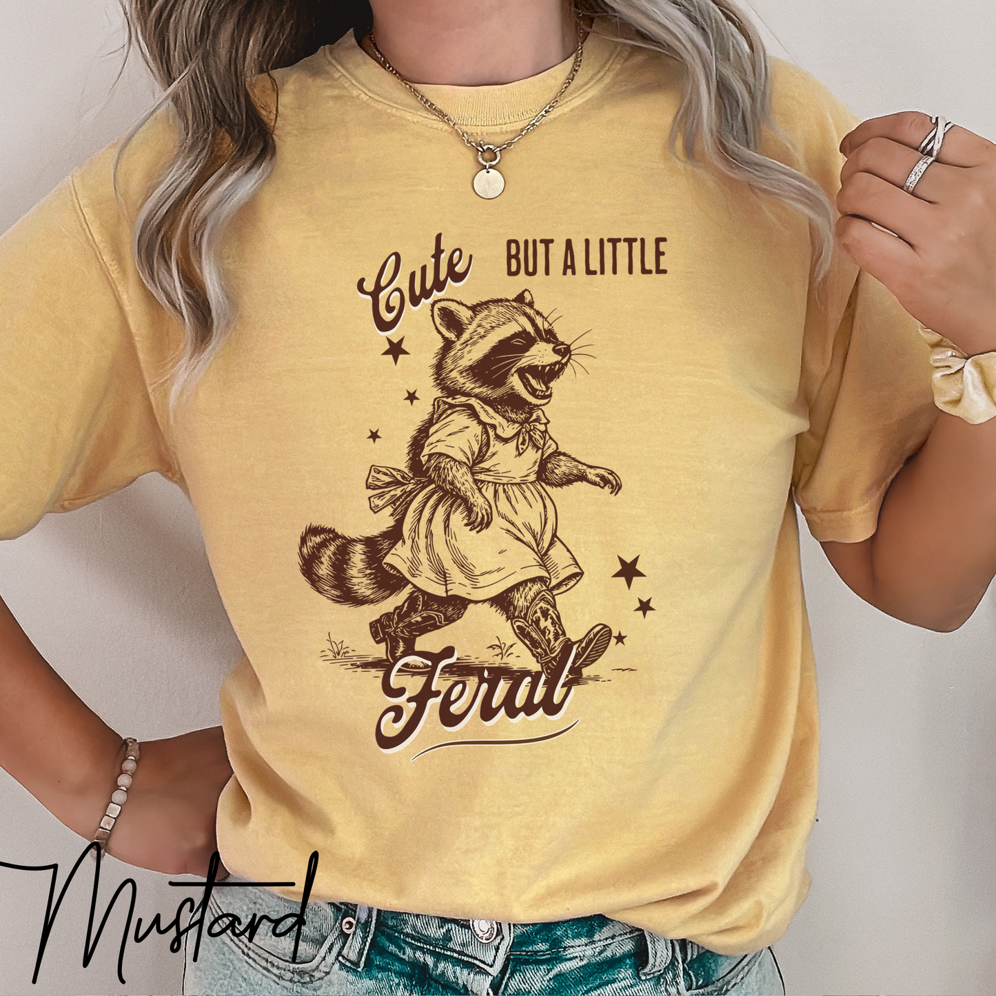 Cute But a Little Feral T-Shirt – Funny Raccoon Graphic Tee for Country Girls & Homesteaders (Comfort Colors) Feral Wife T-Shirt, Funny Homesteading Tee, Farm Girl Shirt, Feral Raccoon Tee, Homestead Shirt, Gift For Wife