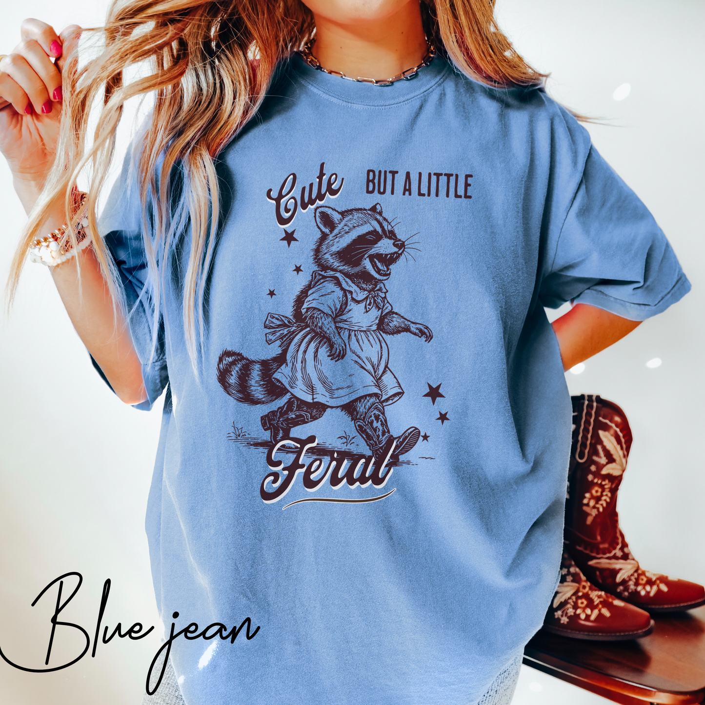 Cute But a Little Feral T-Shirt – Funny Raccoon Graphic Tee for Country Girls & Homesteaders (Comfort Colors) Feral Wife T-Shirt, Funny Homesteading Tee, Farm Girl Shirt, Feral Raccoon Tee, Homestead Shirt, Gift For Wife