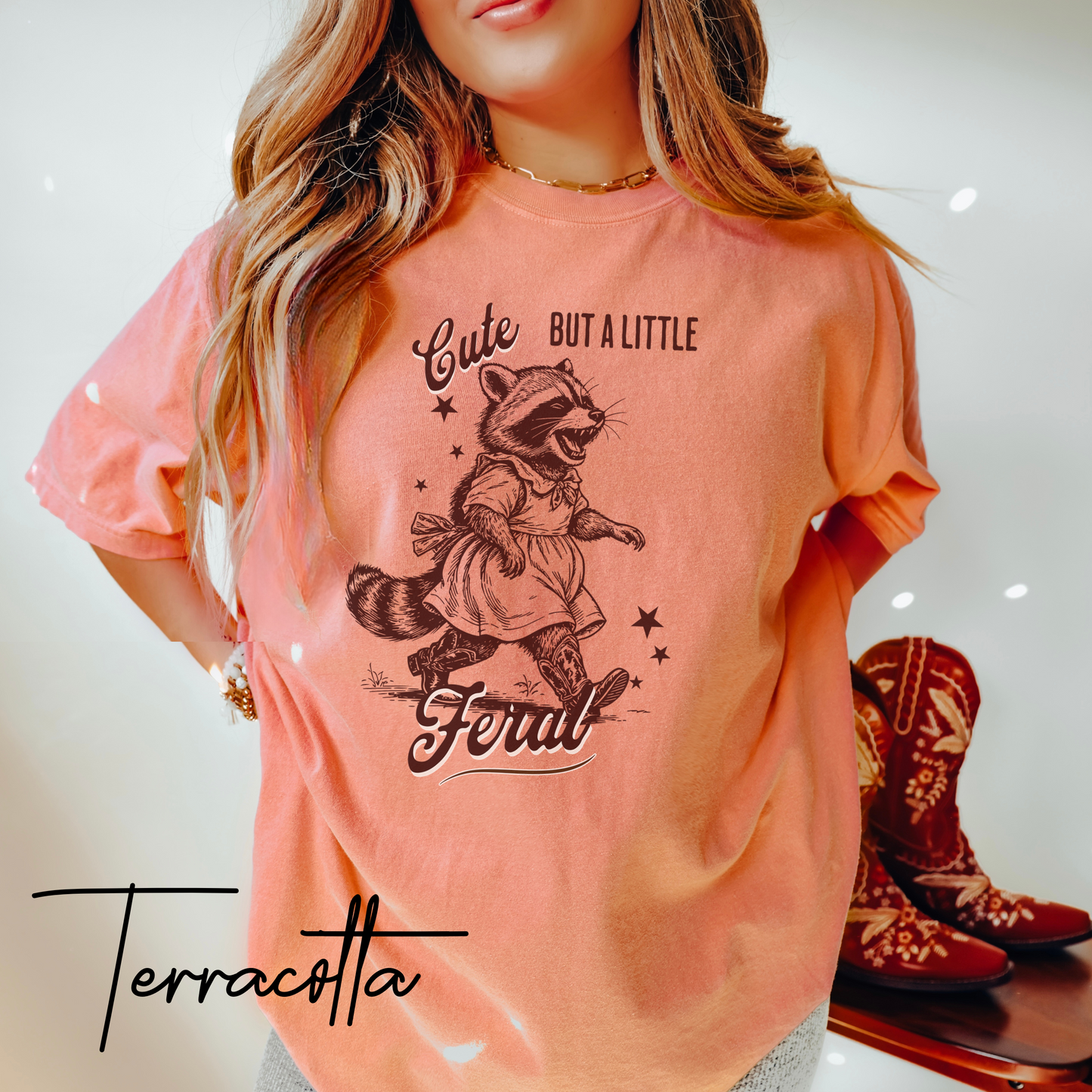 Cute But a Little Feral T-Shirt – Funny Raccoon Graphic Tee for Country Girls & Homesteaders (Comfort Colors) Feral Wife T-Shirt, Funny Homesteading Tee, Farm Girl Shirt, Feral Raccoon Tee, Homestead Shirt, Gift For Wife