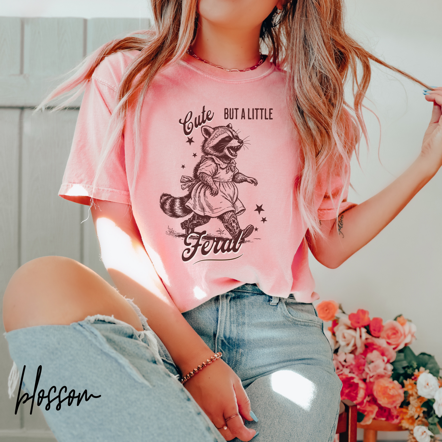 Cute But a Little Feral T-Shirt – Funny Raccoon Graphic Tee for Country Girls & Homesteaders (Comfort Colors) Feral Wife T-Shirt, Funny Homesteading Tee, Farm Girl Shirt, Feral Raccoon Tee, Homestead Shirt, Gift For Wife