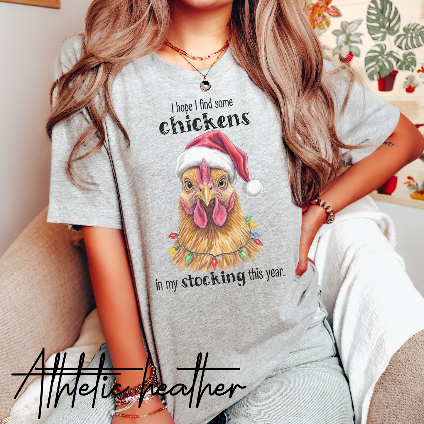 I Hope I Find Chickens in My Stocking Holiday Farm Graphic Tee