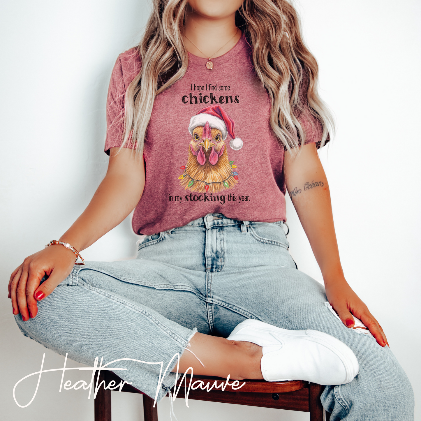 I Hope I Find Chickens in My Stocking Holiday Farm Graphic Tee