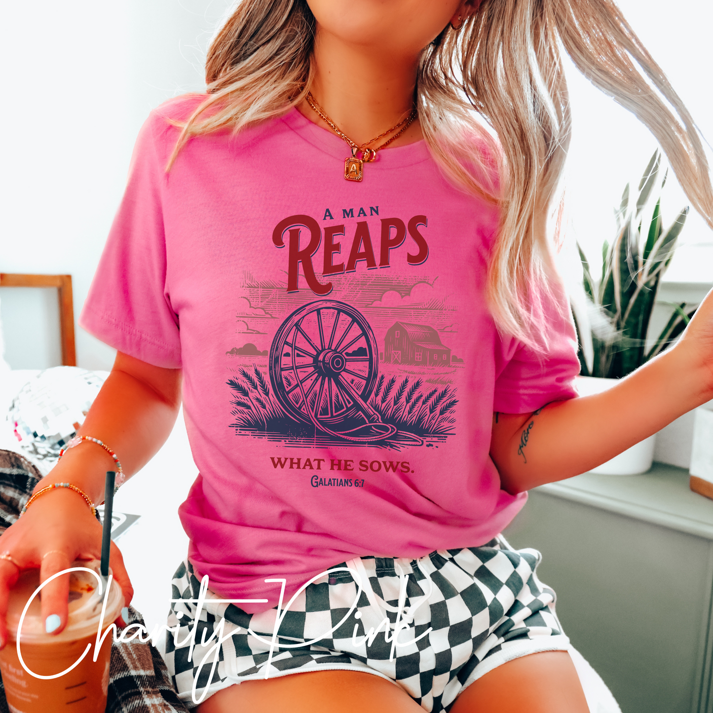 Christian Homestead T-Shirt – “A Man Reaps What He Sows” Galatians 6:7 Bible Verse Farm Graphic Tee, Homesteading T-Shirt, Farming Shirt For Men, Gift For Christian Men