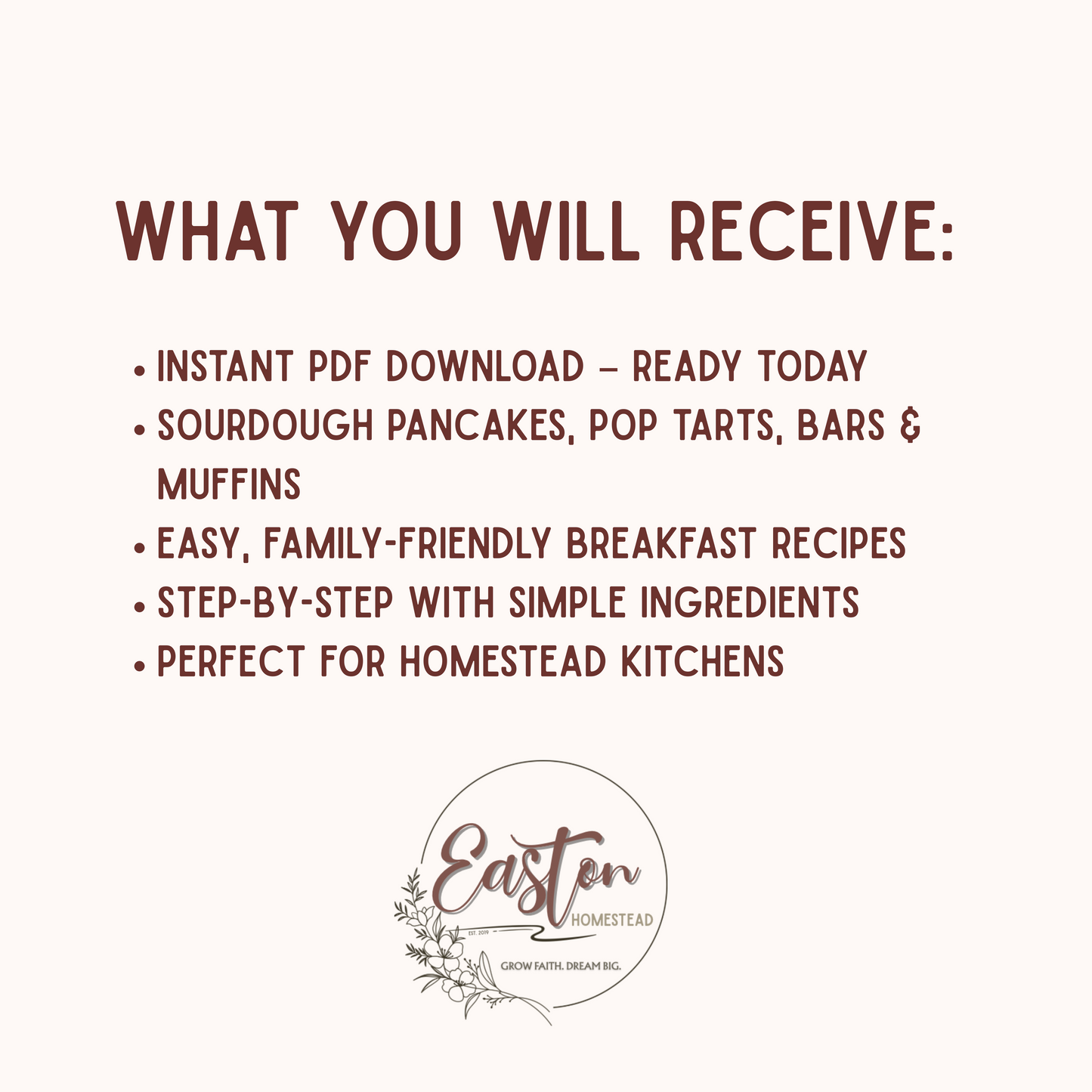 The Easton Homestead Breakfast Recipes | Digital Download