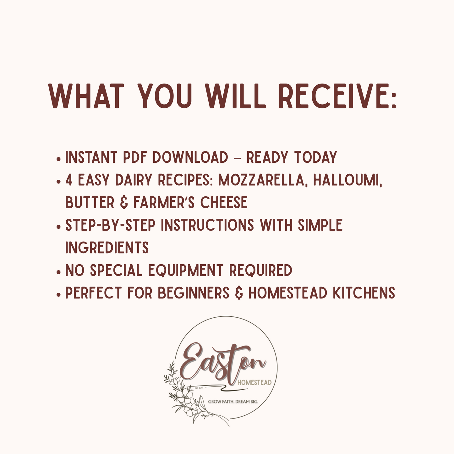 The Easton Homestead Cheeses and Butter Recipes | Digital Download