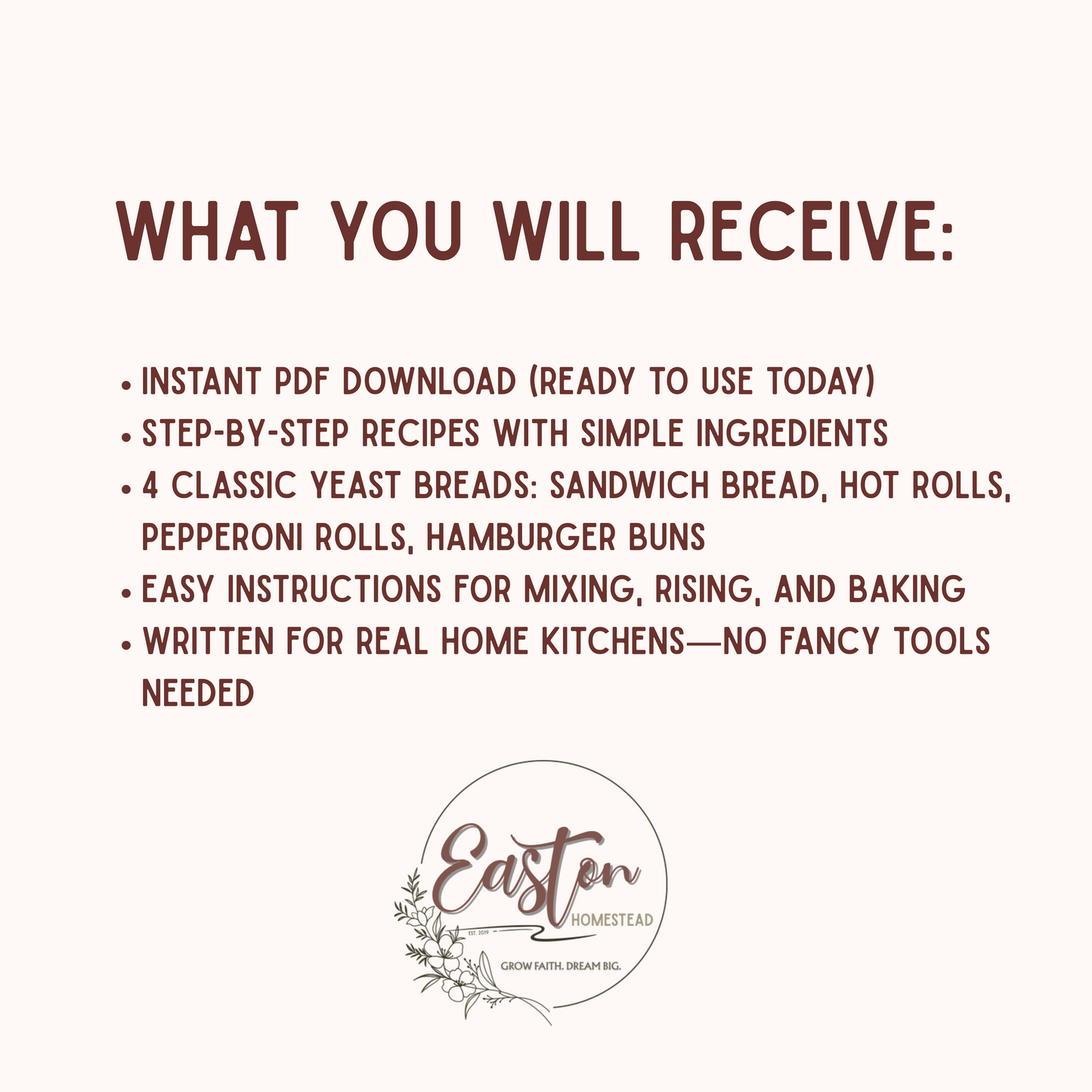 The Easton Homestead Yeast Bread Digital Download Recipe Book