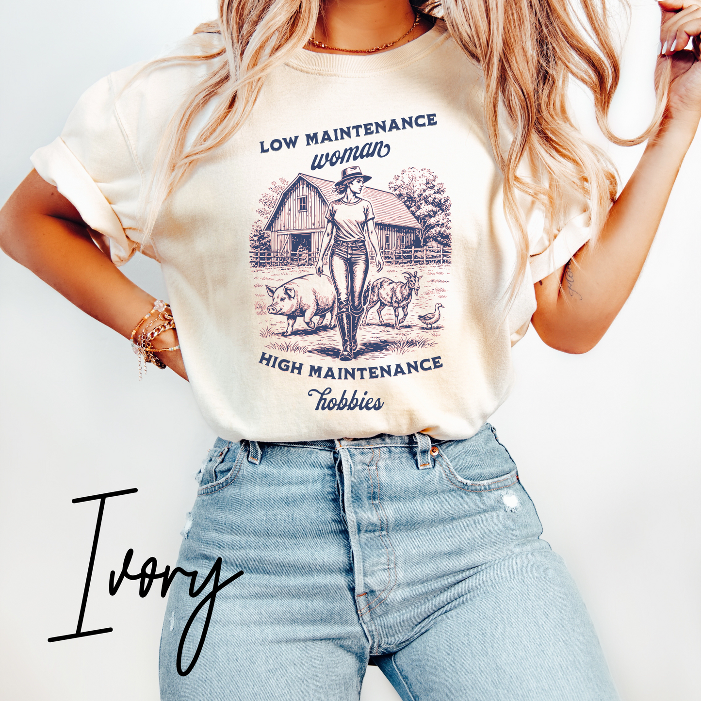 Low Maintenance Woman High Maintenance Hobbies T-Shirt – Funny Farm Life Homesteader Graphic Tee (Comfort Colors), Funny Homestead Shirt, Farm Girl Tee, Homesteading Shirt, Gift For Wife