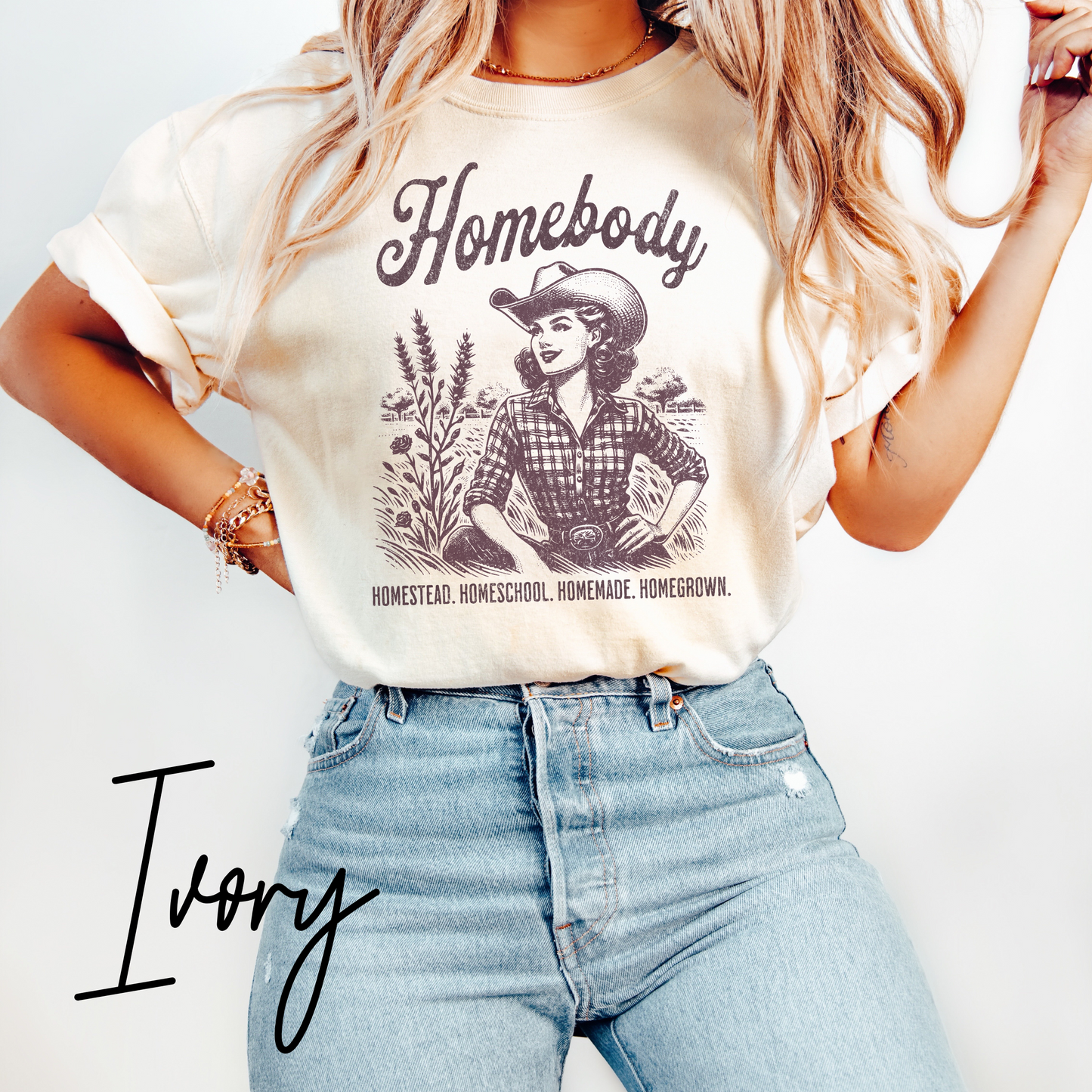 Homebody T-Shirt – Vintage Homestead, Homeschool, Homemade & Homegrown Graphic Tee (Comfort Colors), Homestead T-Shirt, Funny Homesteading Shirt, Homemaker Shirt, Gift For Farmer, Homeschool Mom Tee