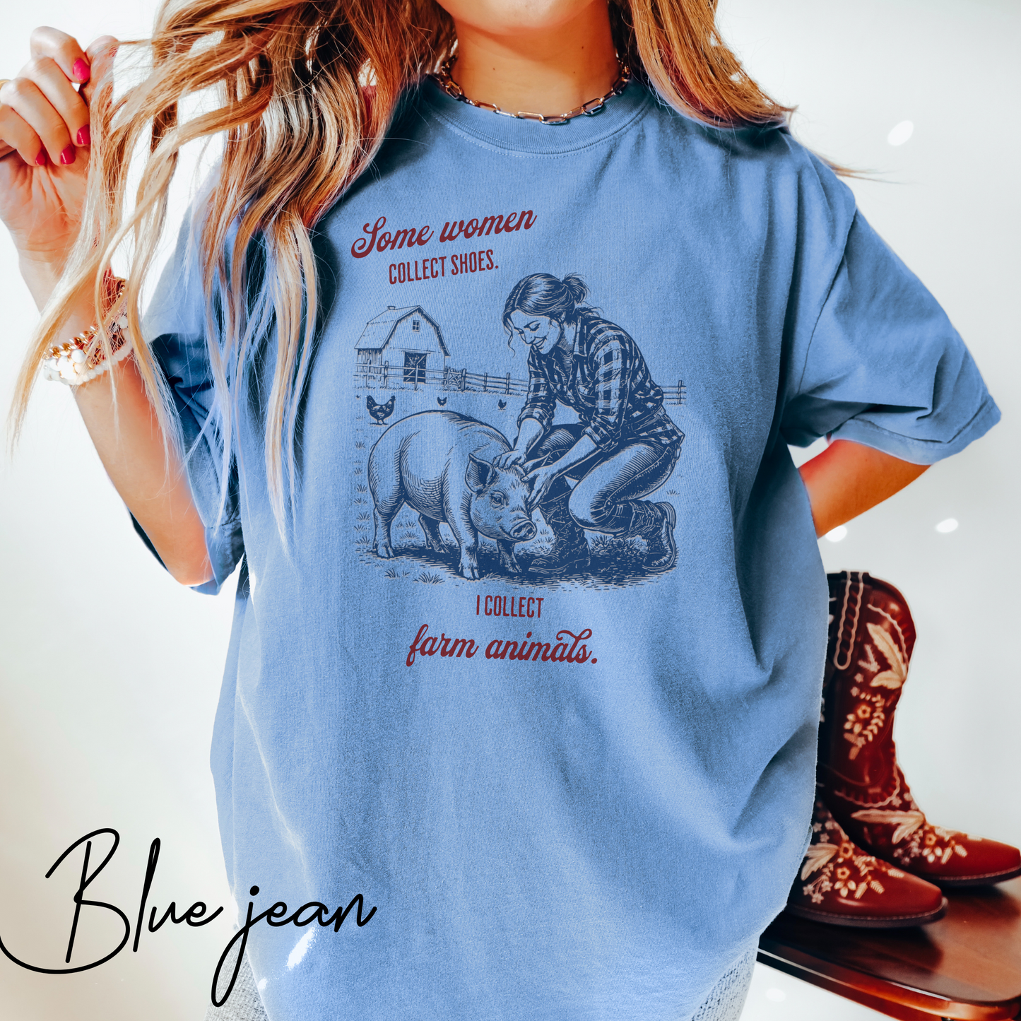 Some women collect shoes, I collect farm animals tshirt