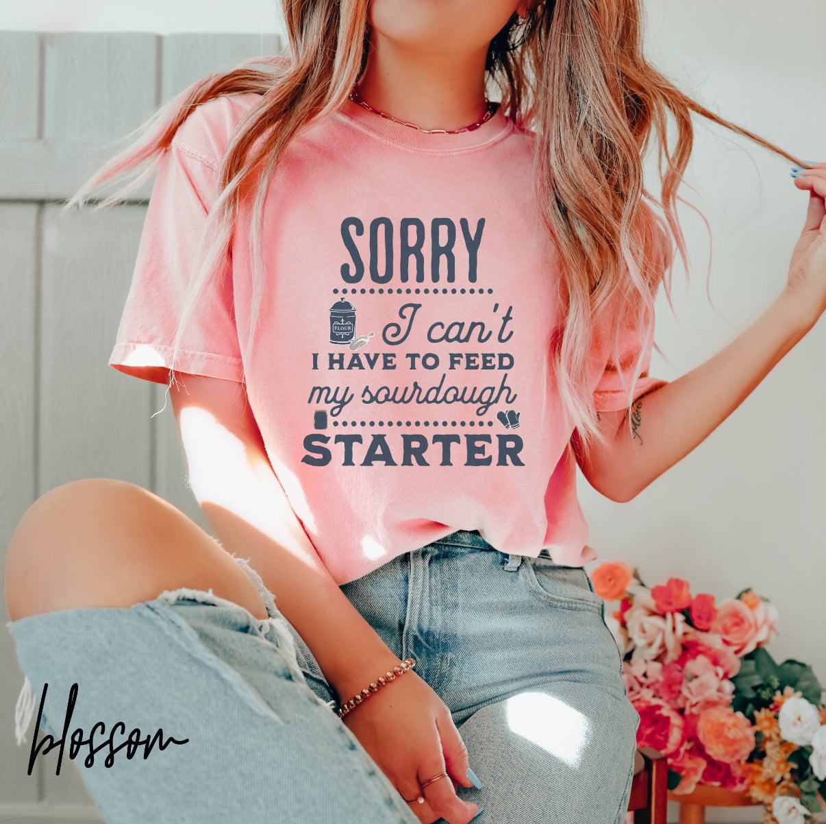 Funny Sourdough T-Shirt – “Sorry I Can’t, I Have to Feed My Sourdough Starter” Baking & Homestead Graphic Tee (Comfort Colors), Sourdough Starter Shirt, Funny Sourdough Shirt For Bakers, Homesteader Gift