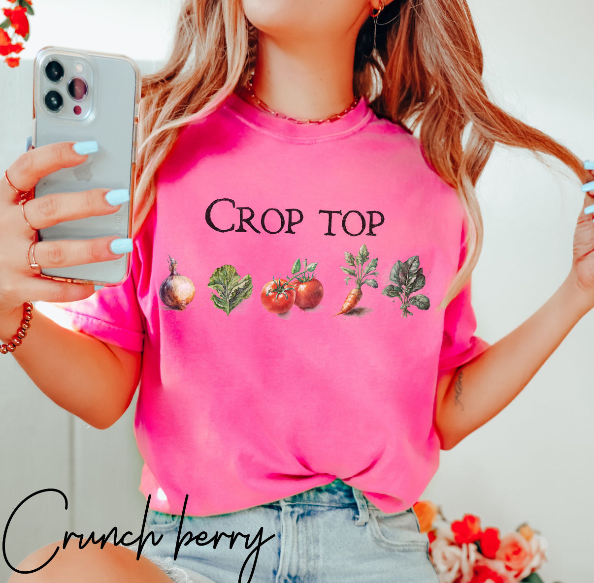 Funny Garden T-Shirt – “Crop Top” Vegetable Pun Tee for Gardeners & Homesteaders (Comfort Colors) Funny Gardener Tee, Homesteader Shirt, Garden Lover Shirt, Vegetable Tee, Gardening Gift
