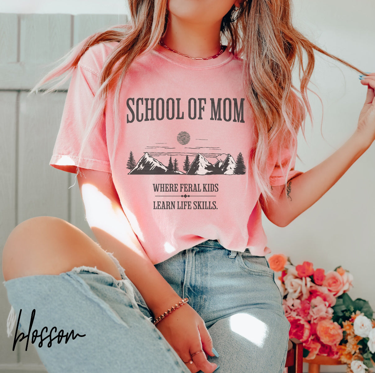 School of Mom T-Shirt – Funny Homeschool Life Skills Shirt for Moms & Homesteaders (Comfort Colors), Homeschooling Mom Tee, Funny Homeschooling Shirt, Homeschool Mom Gift, Back To School Shirt