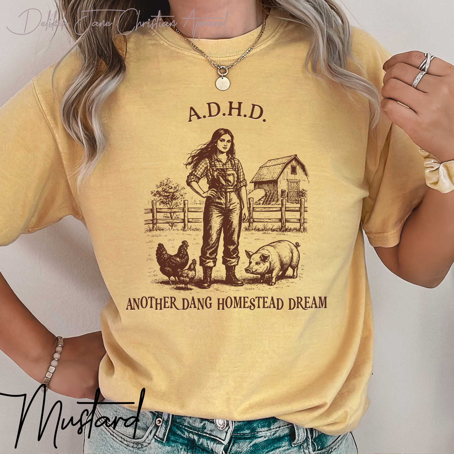 ADHD Another Dang Homestead Dream T-Shirt – Funny Farm Life Homesteader Graphic Tee, Comfort Colors Homestead T-Shirt, Homestead Mom Tee, Gifts For Homesteading Wife, Farm girl Shirt