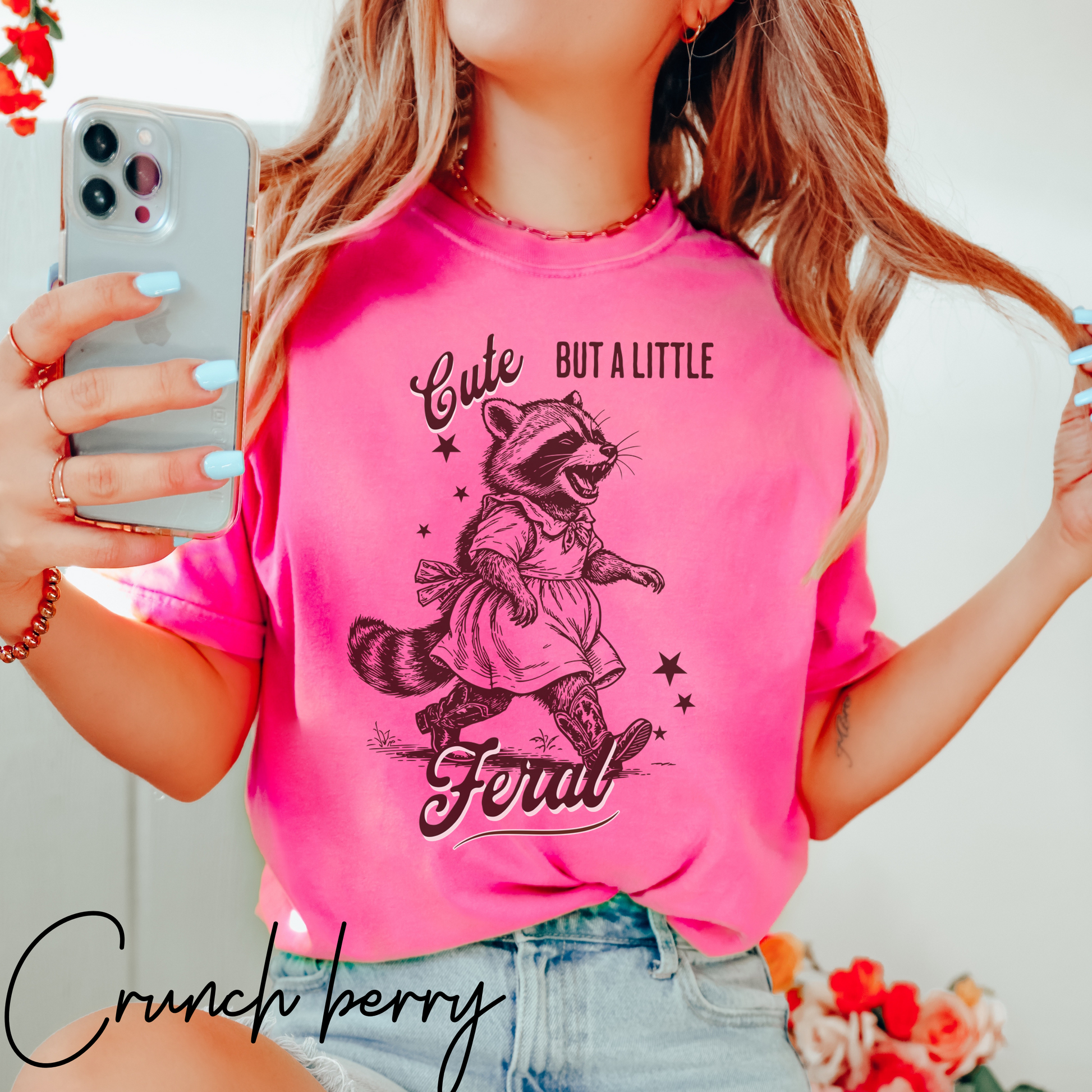 Cute But a Little Feral T-Shirt – Funny Raccoon Graphic Tee for Country Girls & Homesteaders (Comfort Colors) Feral Wife T-Shirt, Funny Homesteading Tee, Farm Girl Shirt, Feral Raccoon Tee, Homestead Shirt, Gift For Wife