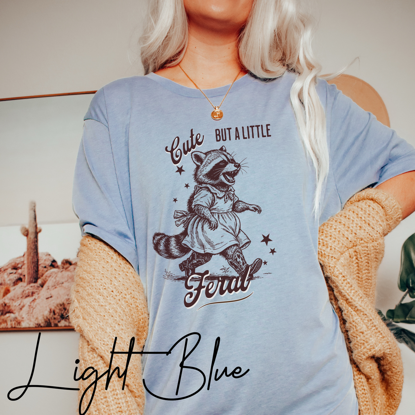 Cute But a Little Feral T-Shirt – Funny Raccoon Graphic Tee for Country Girls & Homesteaders, Feral Wife T-Shirt, Funny Homesteading Tee, Farm Girl Shirt, Feral Raccoon Tee, Homestead Shirt, Gift For Wife