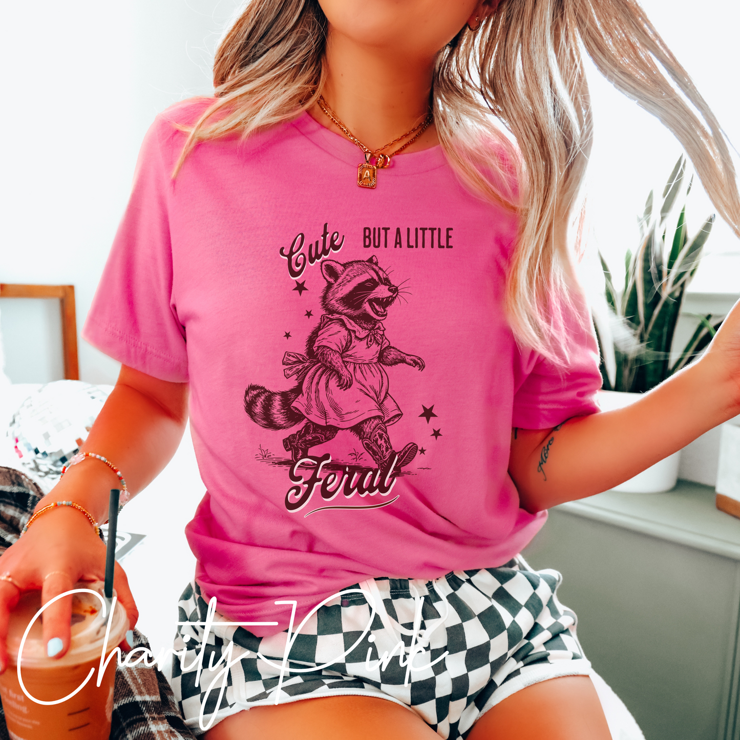 Cute But a Little Feral T-Shirt – Funny Raccoon Graphic Tee for Country Girls & Homesteaders, Feral Wife T-Shirt, Funny Homesteading Tee, Farm Girl Shirt, Feral Raccoon Tee, Homestead Shirt, Gift For Wife