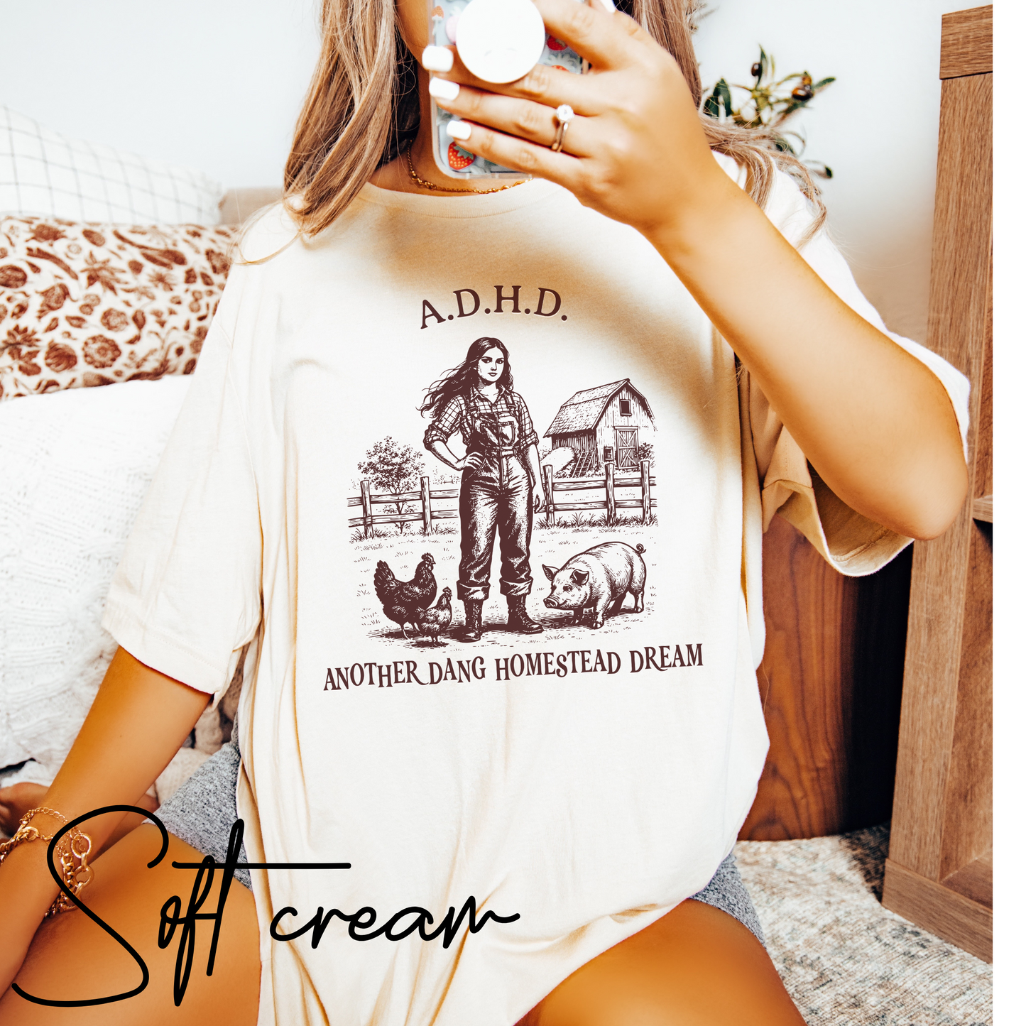 ADHD Another Dang Homestead Dream T-Shirt – Funny Farm Life Homesteader Graphic Tee, Comfort Colors Homestead T-Shirt, Homestead Mom Tee, Gifts For Homesteading Wife, Farm girl Shirt