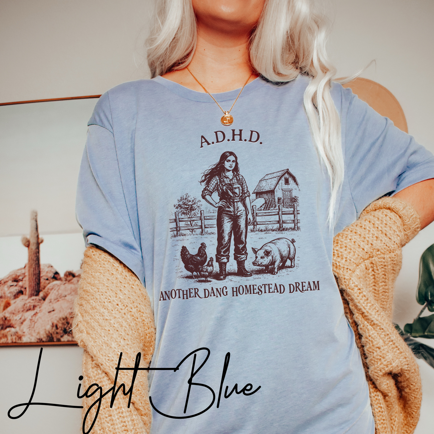 ADHD Another Dang Homestead Dream T-Shirt – Funny Farm Life Homesteader Graphic Tee, Comfort Colors Homestead T-Shirt, Homestead Mom Tee, Gifts For Homesteading Wife, Farm girl Shirt