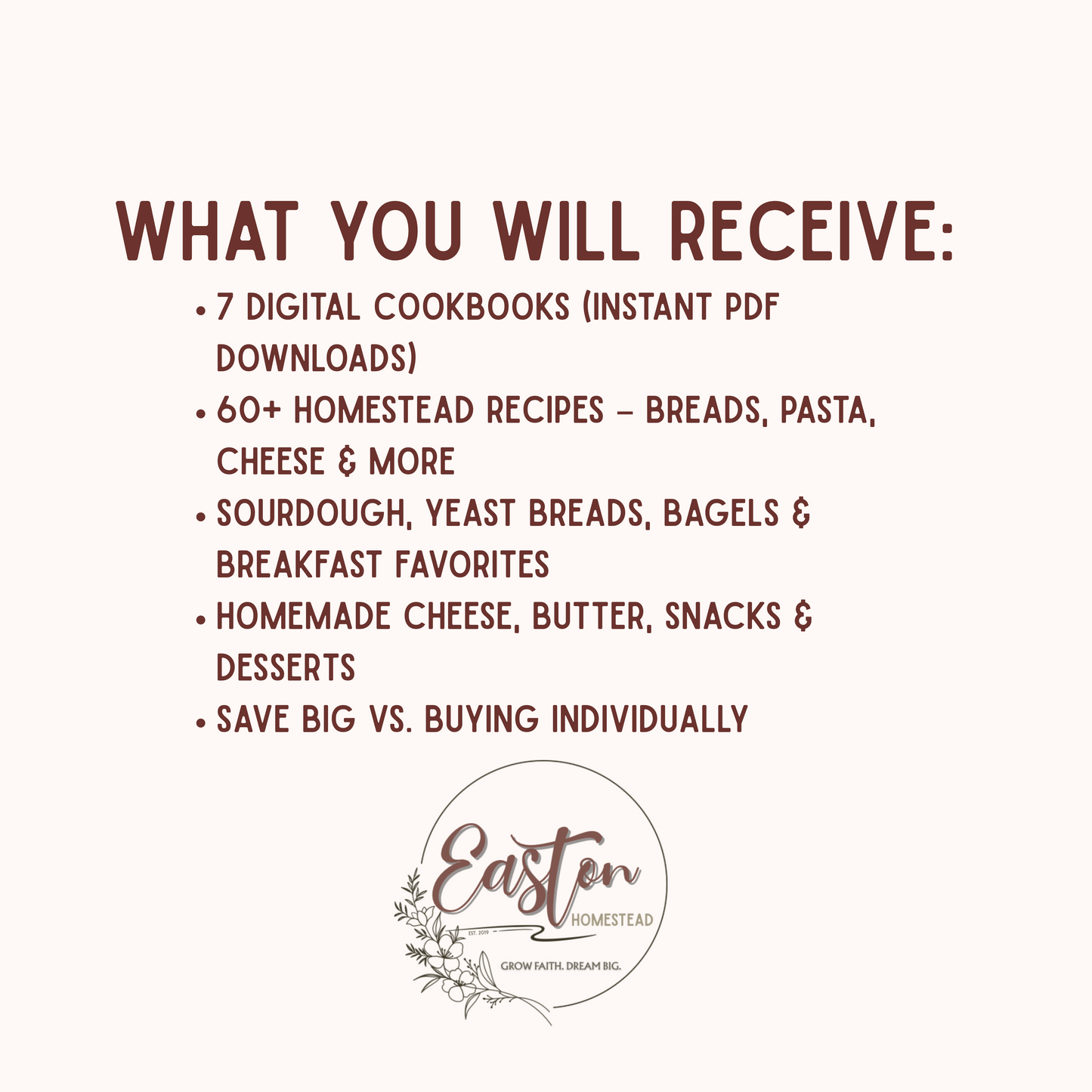 The Easton Homestead Complete Recipe Set | 7-in1 Digital Set |Digital Download, Homemade Recipe Guide, Learn to Cook From Scratch